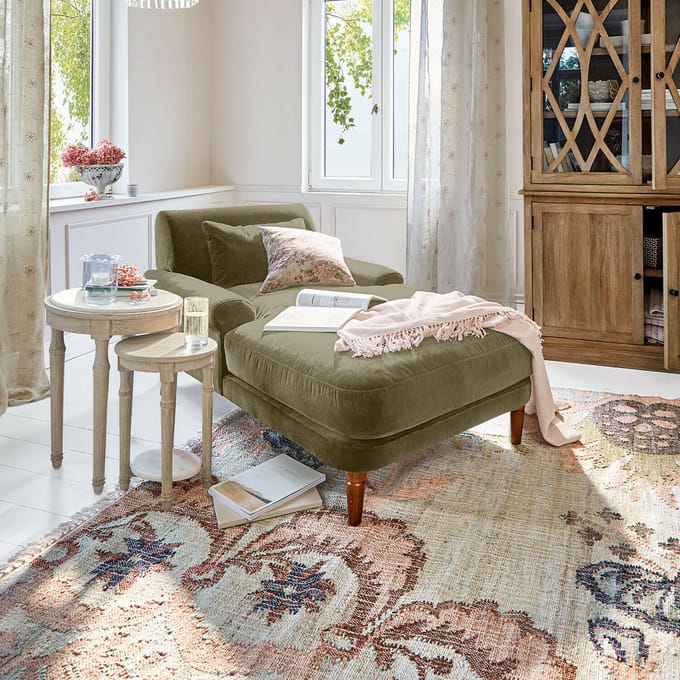 LOBERON Chaise longue Jouvrelle groen