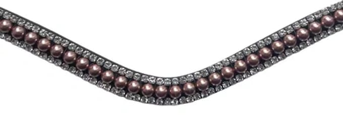 Montar Frontriem Rosegold Pearl Black - Full | Frontriemen paard