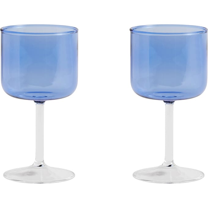 HAY - Tint Wijnglas set van 2 - blue/clear - blauw