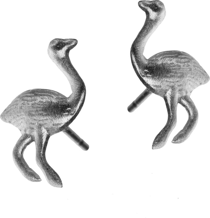 Lauren Sterk Amsterdam - oorbellen struisvogel - 925 zilver gerhodineerd- E-coating