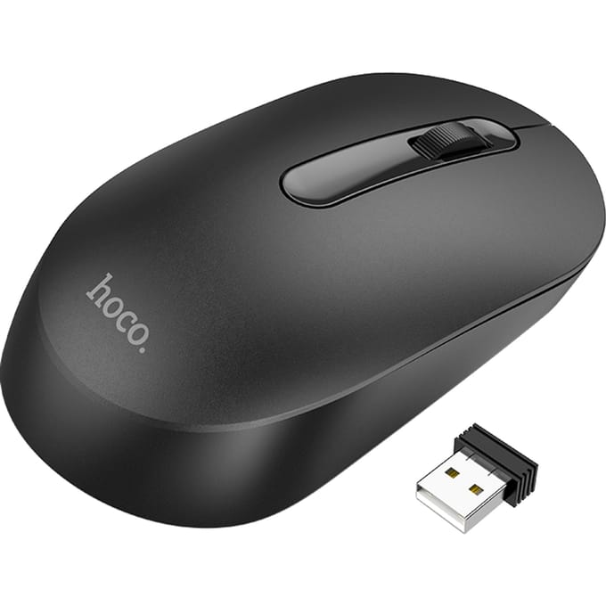 Hoco Draadloze Muis - Stille Draadloze Computer Muis - Compact en Rechts- en Linkshandig Gebruik - zwart