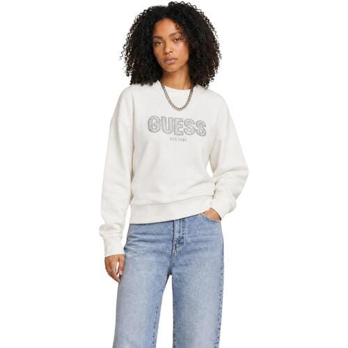 Guess Madeline Logo Sweater met Lange Mouwen crèmewit