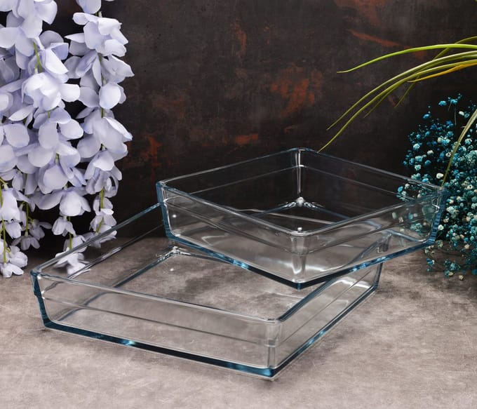 Homestar - Pasabahce Borcam – Glazen Ovenschaal - Set van 2stuks