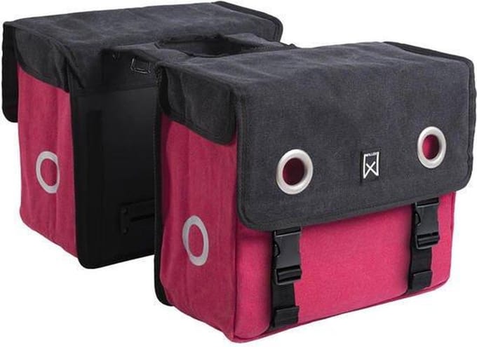 Willex Canvas Tas Zwart/Paradise Red