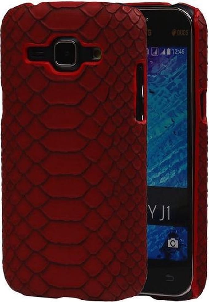 Rood Slang Hardcase Backcover Samsung Galaxy J1 Hoesje