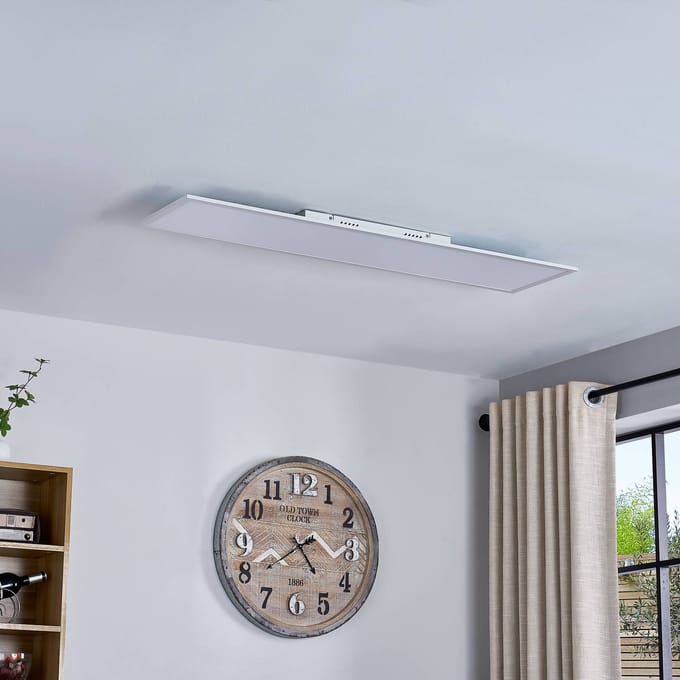 Lindby LED paneel Lamin, wit, 120 cm, CCT, dimbaar, afstandsbediening