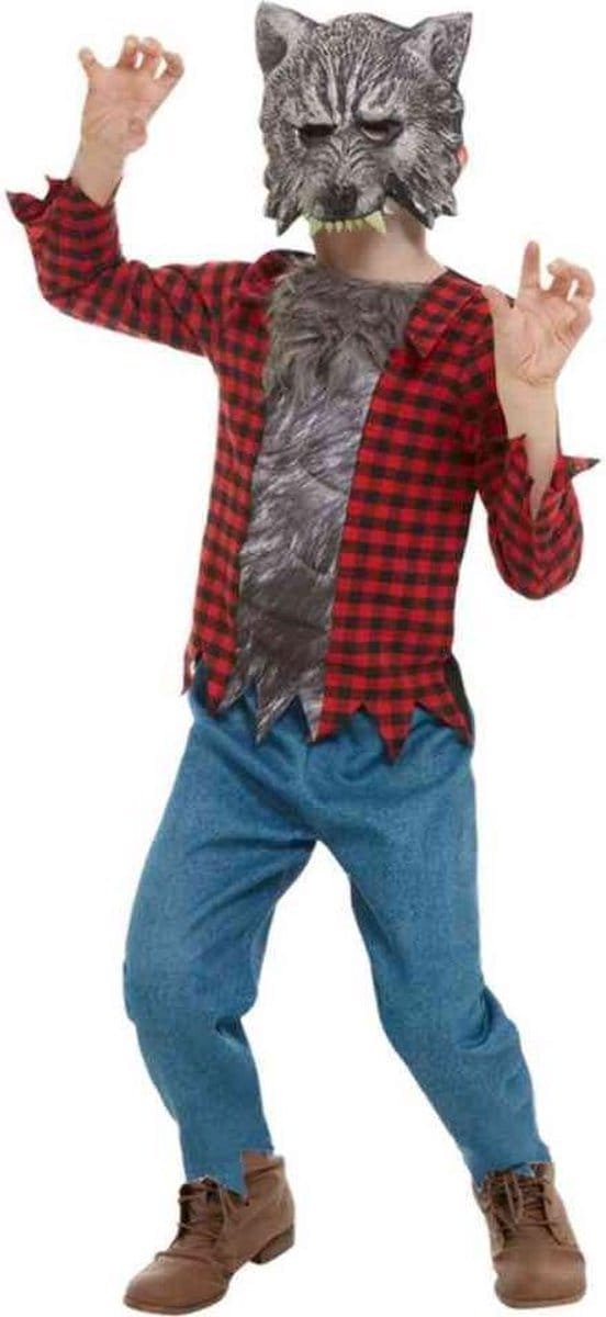 Smiffys - Werewolf Kinder Kostuum - Kids tm 12 jaar - Rood/Grijs