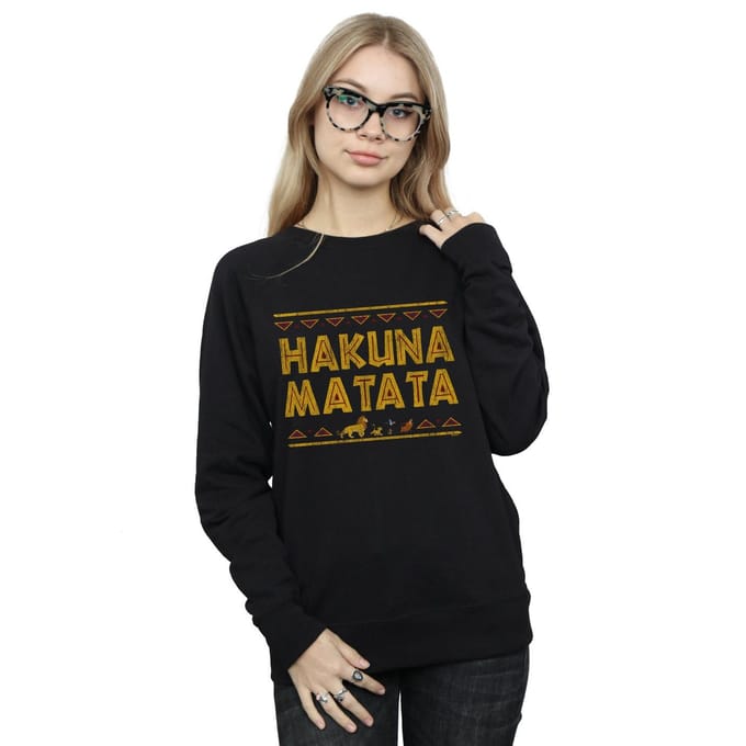 Disney Dames/Dames The Lion King Hakuna Matata Sweatshirt (Zwart)