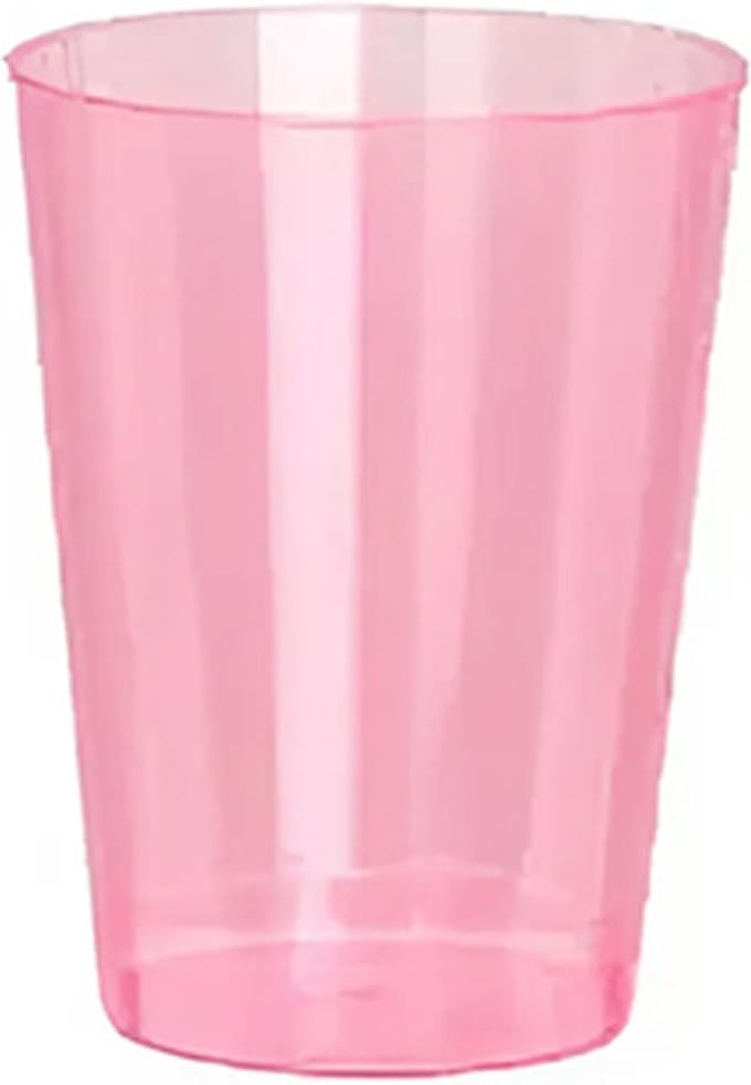 Excellent Houseware Beker- 6x - roze - kunststof - 280ml- herbruikbaar glas