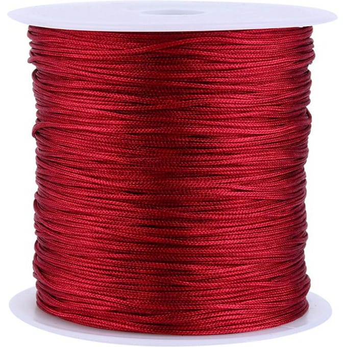 100M X 0.8mm Cordon Nylon Noeud Chinois Queue de Rat Fil Macramé Ficelle Bourgogne brown