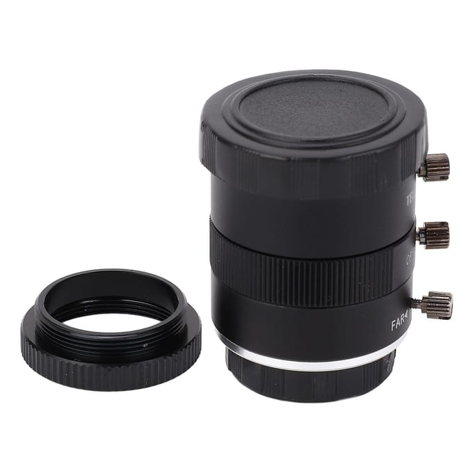 Objectif industriel Zoom 6 ?Objectif 12 mm 1/1,8 3 MP à mise au point manuelle, alliage d'aluminium, monture C, ouverture réglable gray