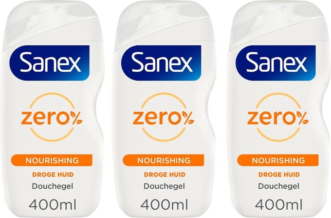 Sanex Zero% Droge Huid Douchegel - 3 x 400 ml