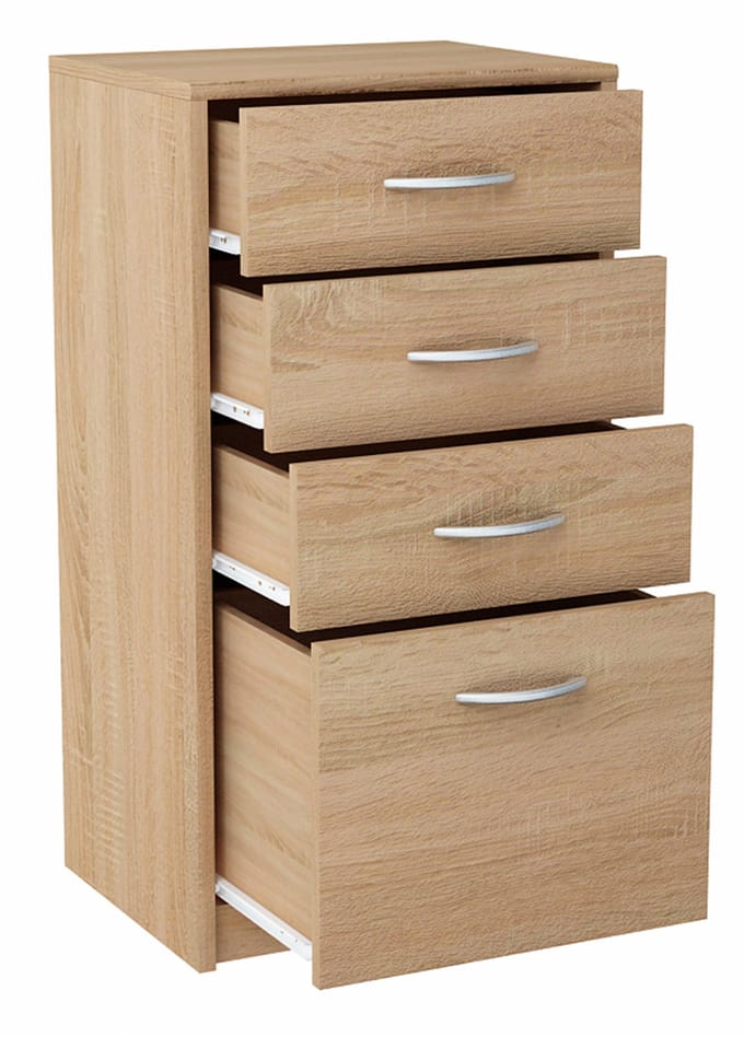 Meble Bestseller - Komoda - Vier Lades - Dąb Sonoma - 45cm