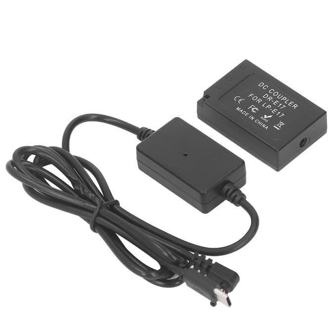 Batterie factice LP E17, coupleur CC DR E17 avec adaptateur secteur de type C, batterie factice pour appareil photo 760D 750D gray