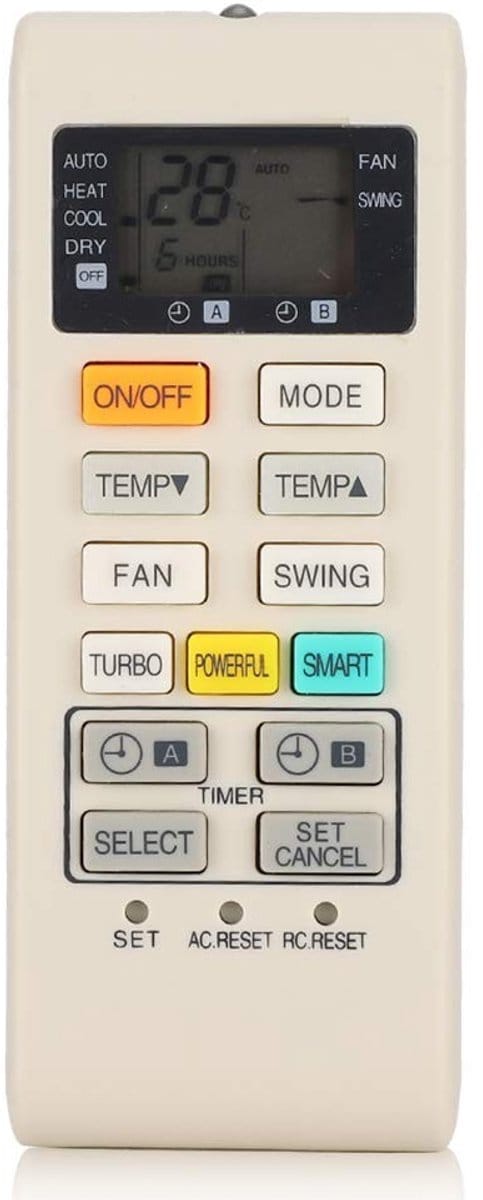 Dailygoody - Airconditioner Afstandsbediening - Universele Controller - Wit - Geschikt voor A75C4004 - Accessoire voor Airco - Hoogwaardige kwaliteit