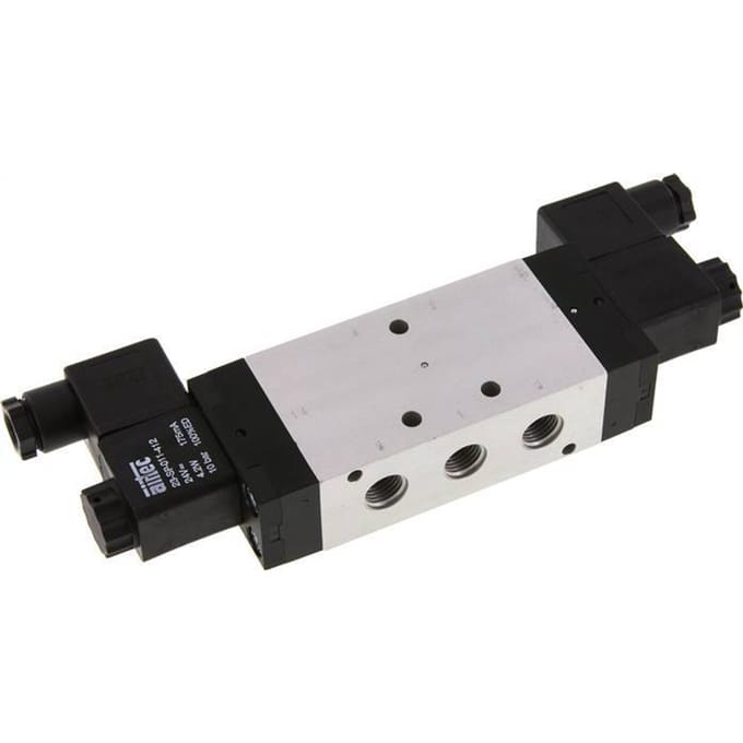 5/3 G1/4'' Middenuitlaat Magneetventiel 24V DC 3-10bar/42-140psi Airtec