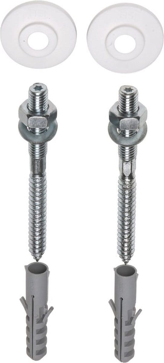 Plieger Wastafel bevestigingsset van 2 - M10x110mm - Met plug