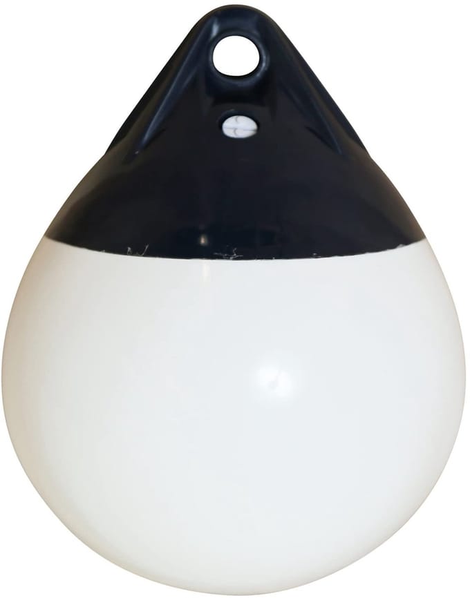 BREG Ronde stootwillen - wit met blauwe kop - Diameter 38 cm