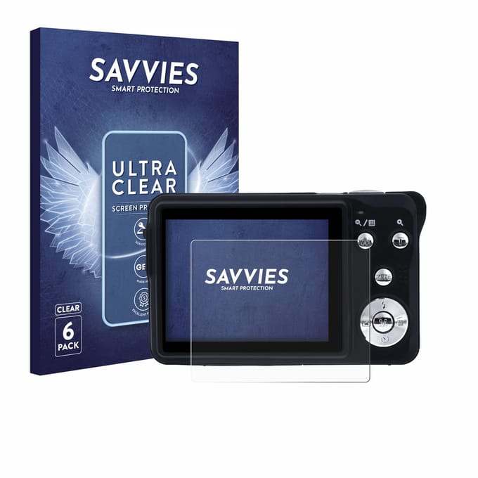 Savvies - Screenprotector voor Rollei Compactline 880 - Folie Beschermfolie transparant 6 Stuks