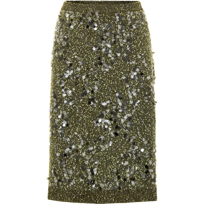 Groene militairen Breirok met lovertjes Gucci