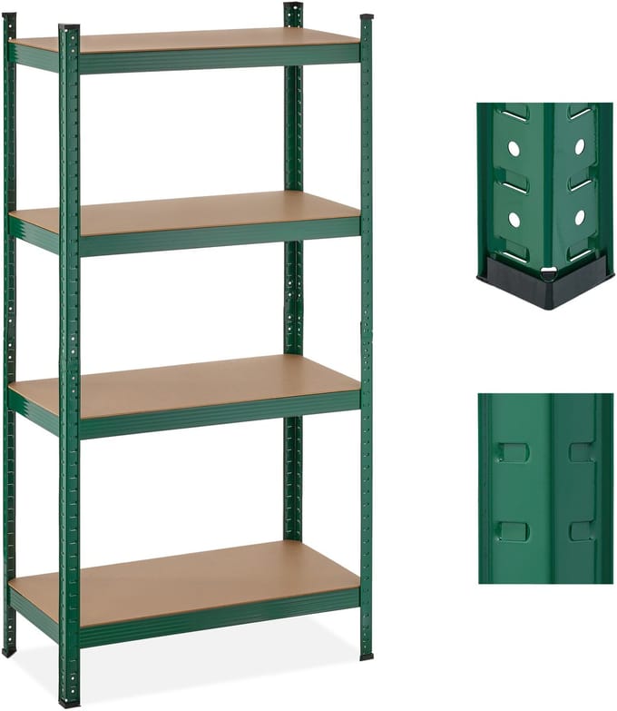 Zware stelling - 2 stuks - 80x156x40 cm - groen - metaal