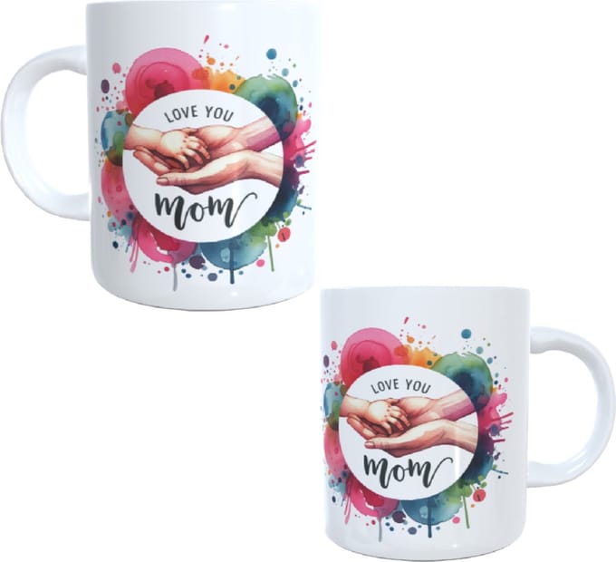 Bedrukte koffie beker - thee mok -tekst - love you mom - mama