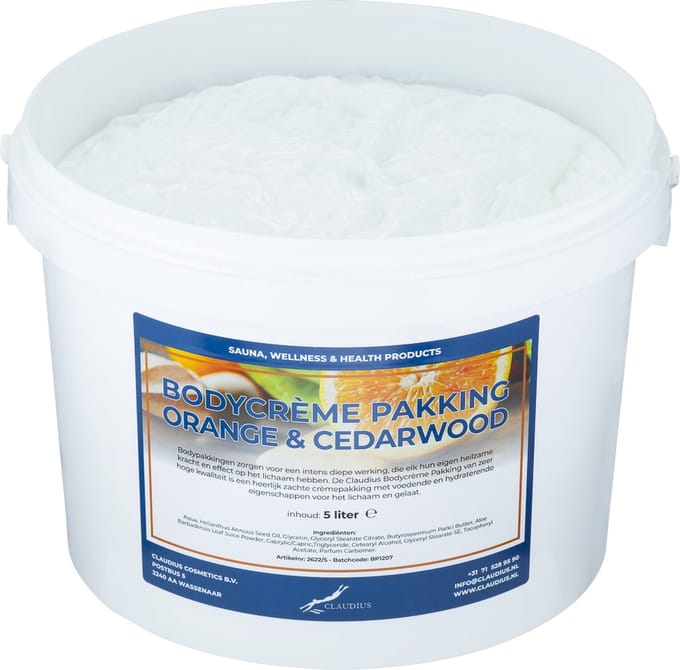 Bodycrème Pakking Sweet Orange & Cedarwood - 5 liter