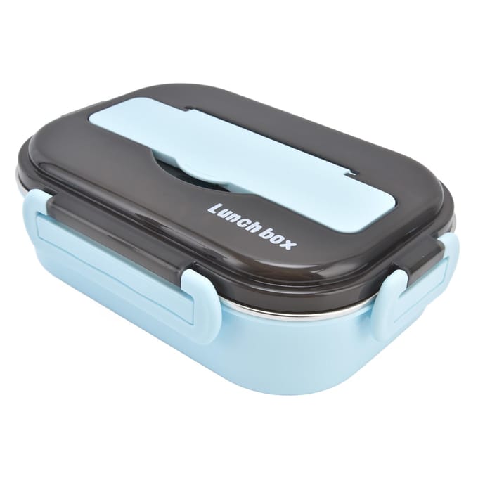 1L Bento Box 304 Roestvrij Staal Compartiment Lekdicht Draagbaar Thermische Lunchbox met Eetstokjes L white