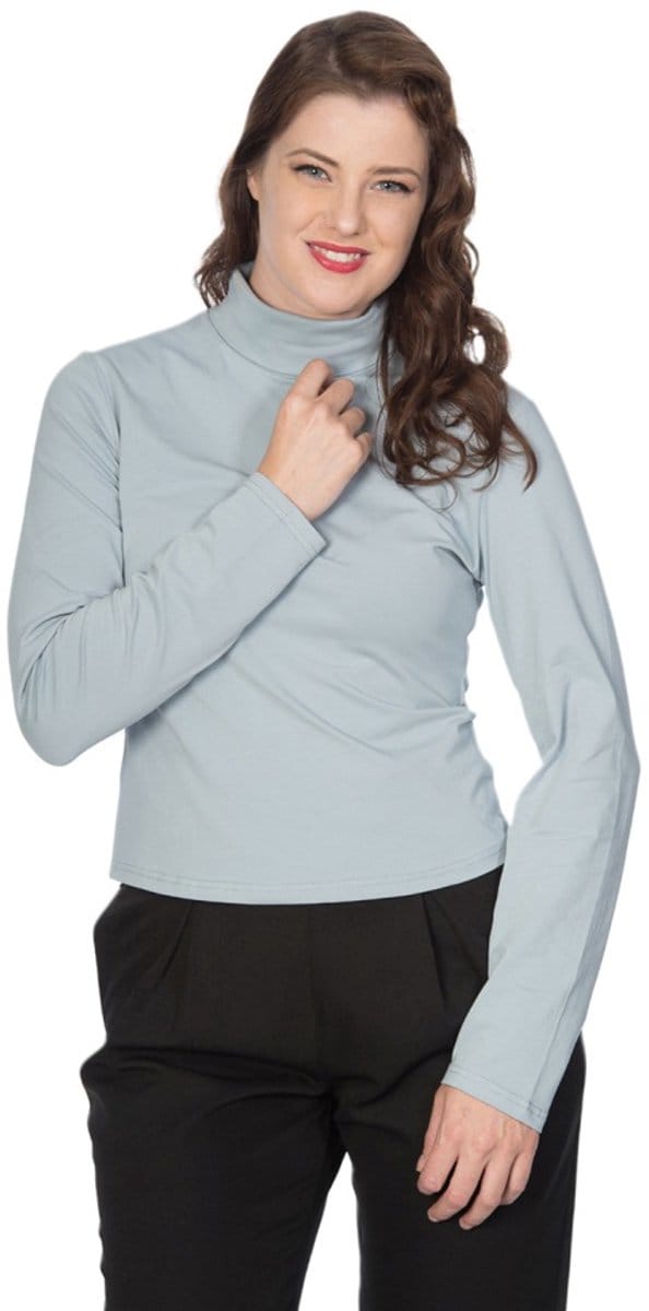 Dancing Days - JERSEY TURTLE NECK Longsleeve top - L - Blauw