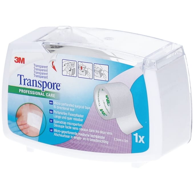 3M Transpore Surgical Tape Dispenser 2,5cm x 5m 1527-1/D 1 Pleister