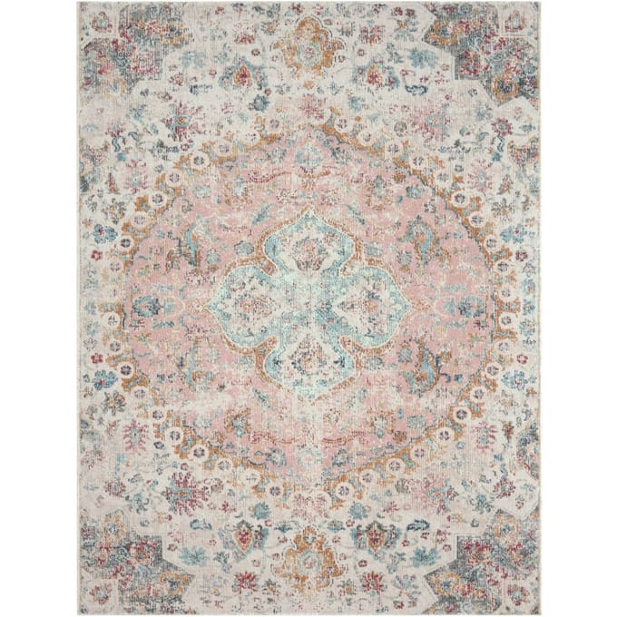 Binnen- en buitenkleed Torino crème-roze 60x100 cm