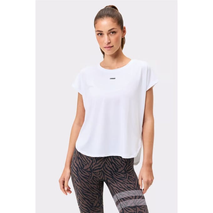 STRONGER - drop t-shirt - Training t-shirt korte mouw dames - Wit