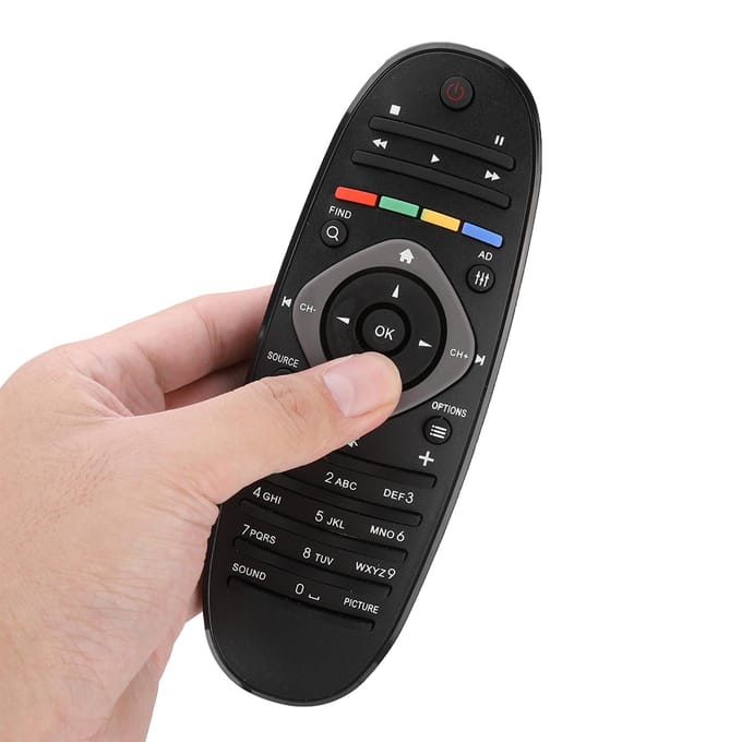 Télécommande universelle pour téléviseur intelligent Philips, ABS durable, stable, facile à utiliser et sensible beige