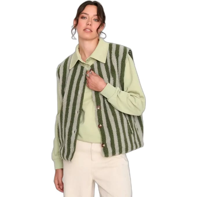 Gestreepte Zachte Mouwloze Cardigan Dames 24 Colours
