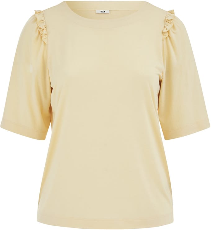WE Fashion Dames Jersey T-shirt met ruches - Curve
