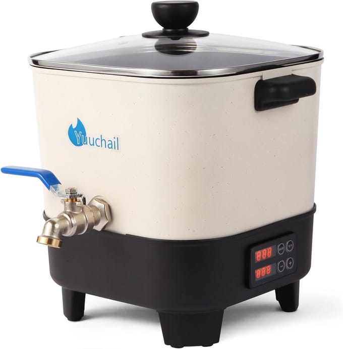 Wax Smelter - Smeltpot - Kaarsen Maken - Digitale Temperatuurregeling - 6.5 Liter - Wit