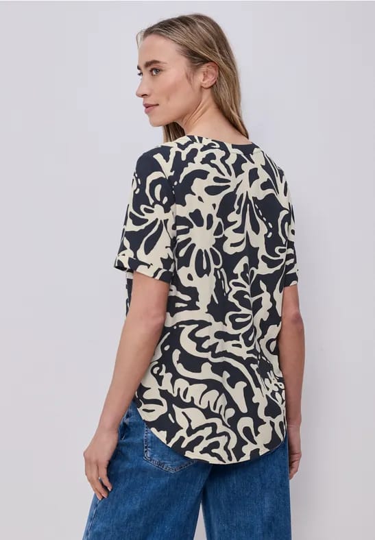 Bedrukte blouse met omslag