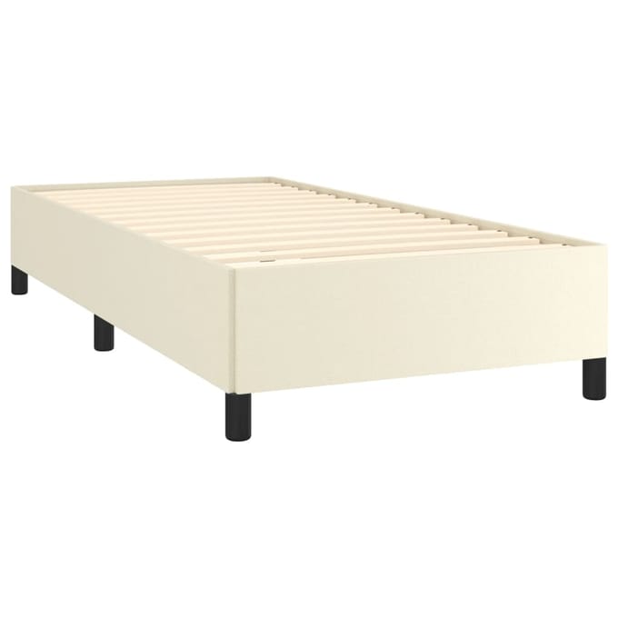 vidaXL - Bedframe - kunstleer - crèmekleurig - 90x200 - cm