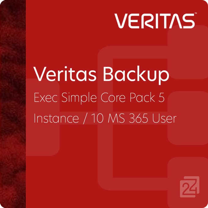 Veritas Backup Exec Simple Core Pack 5 Instance / 10 MS 365 User 1 Jaar