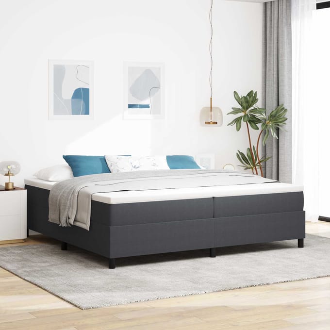 vidaXL - Platformbedframe - Donkergrijs - 200 - x - 200 - cm - Corduroy - stof