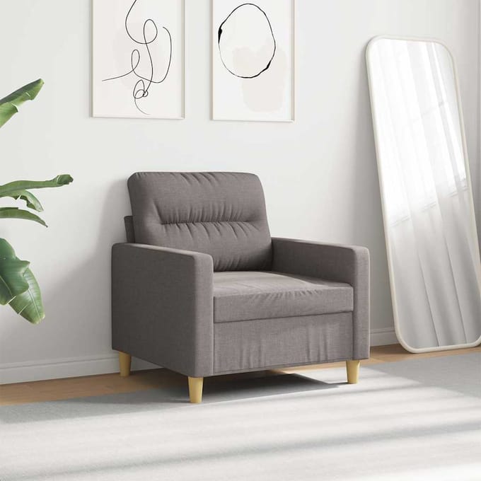 vidaXL - Fauteuil - 60 - cm - stof - taupe