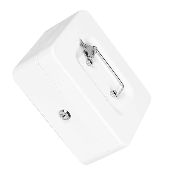 Draagbare Kluis met 2 Sleutels Brandwerend Anti-Diefstal Multifunctionele Veiligheidskoffer Lockbox voor Documenten wit