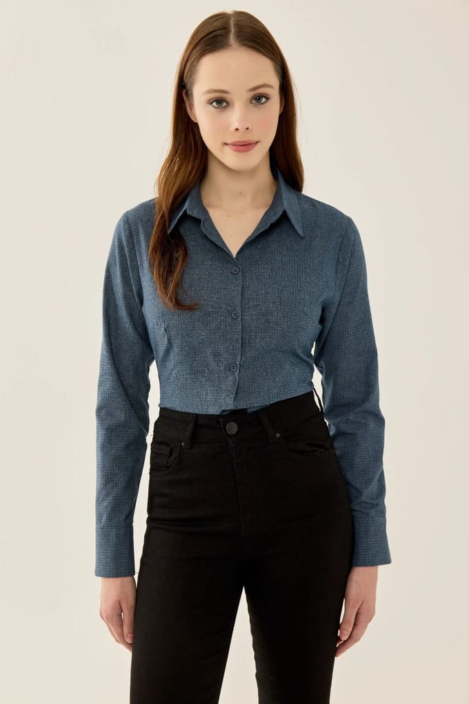 Geruite Knopsluiting Slim Fit Overhemd