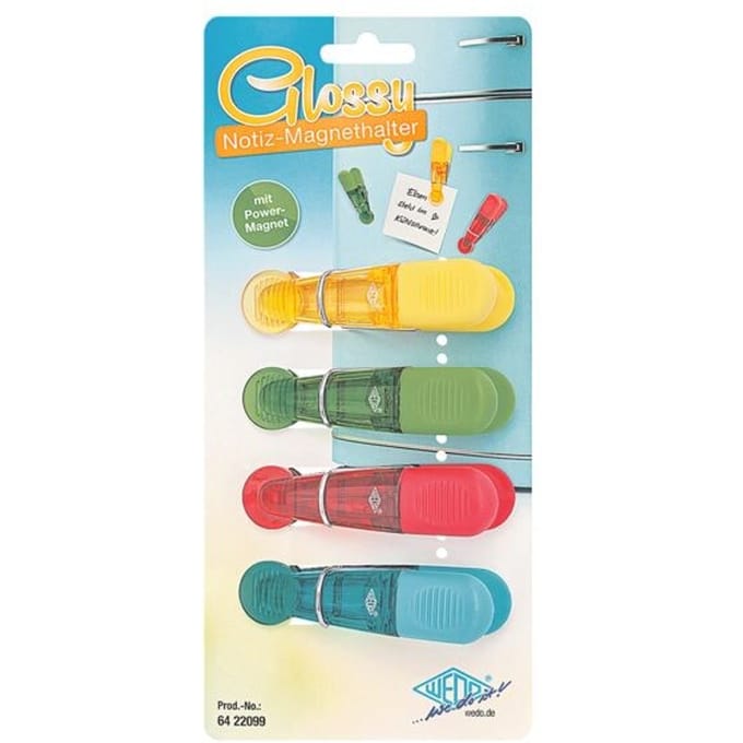 WEDO magneethouder GLOSSY, set van 4, geassorteerde kleuren