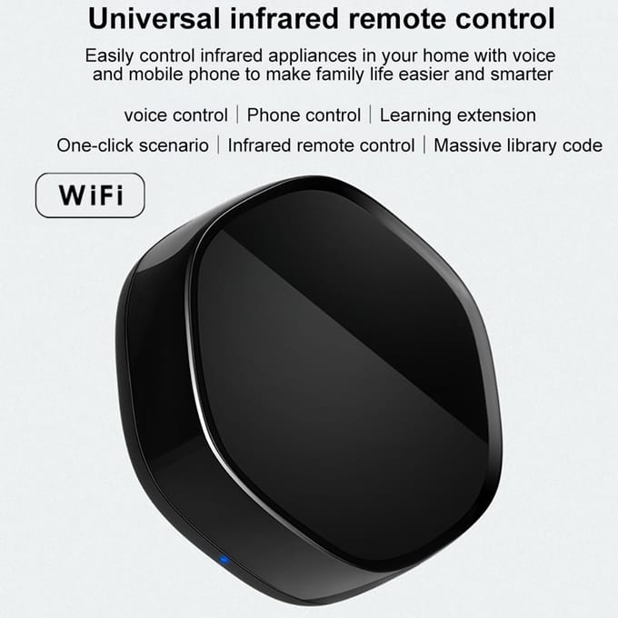 YRC12 IR RF Afstandsbediening Smart Home WiFi Afstandsbediening Infrarood Radiofrequentie Slim Leven zwart