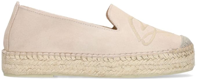 Manfield - Dames - Taupe suède espadrilles - Maat 36