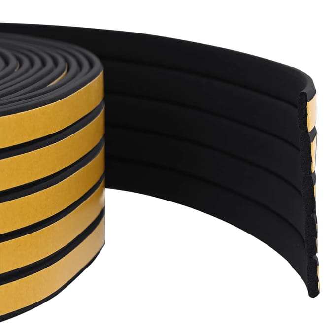 vidaXL - Zelfklevende - raamdichting - Zwart - 8 - x - 2 - mm - 25 - m - EPDM-schuin