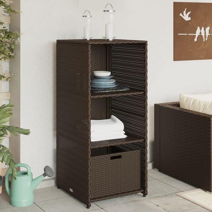 vidaXL - Tuinkast - 50x55x115 - cm - poly - rattan - bruin