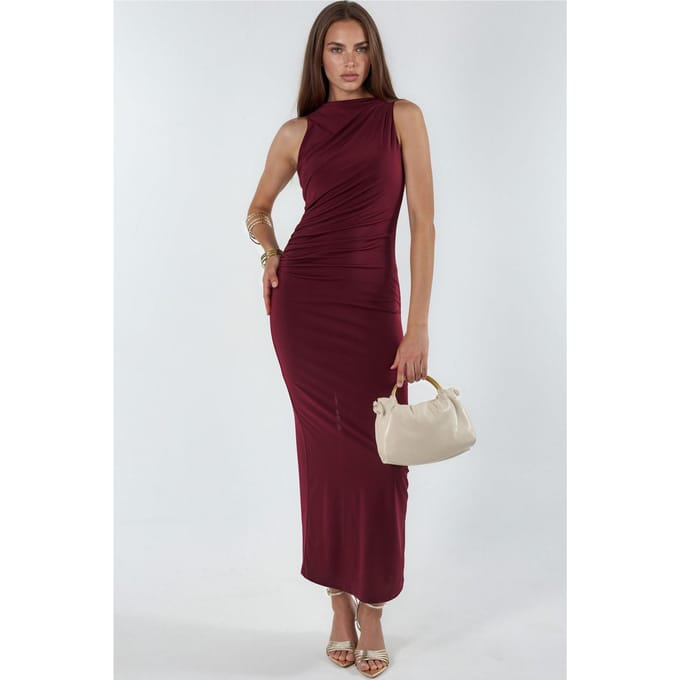 Gekruiste Detail Bodycon Maxi Jurk