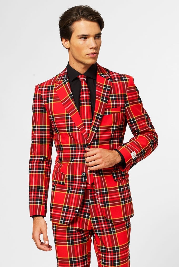 OppoSuits The Lumberjack - Heren Kostuum - Rood - Kerstpak - Maat 48